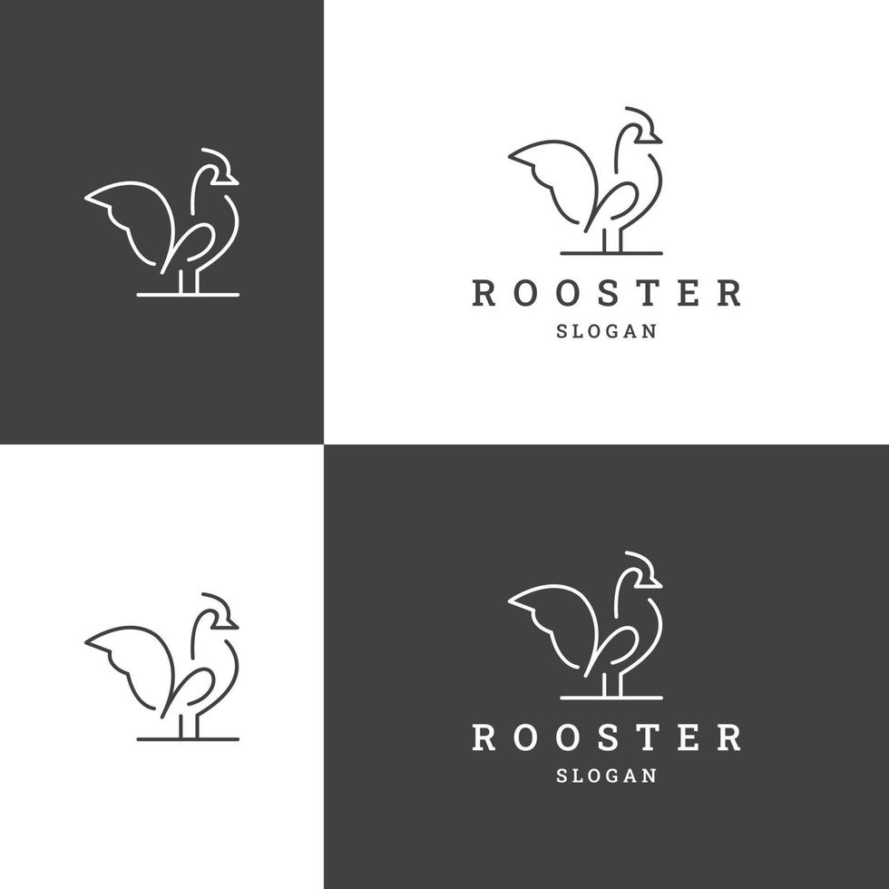 Rooster logo icon design template vector illustration
