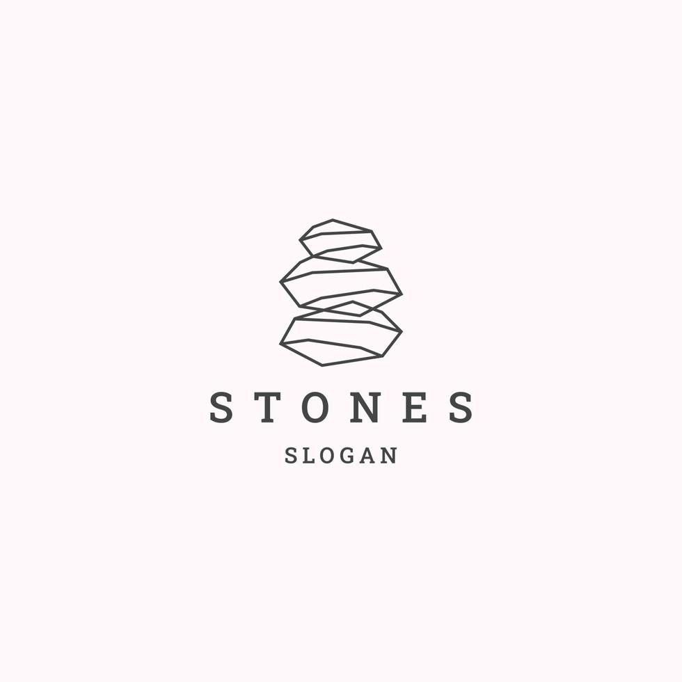 Stones logo icon flat design template vector