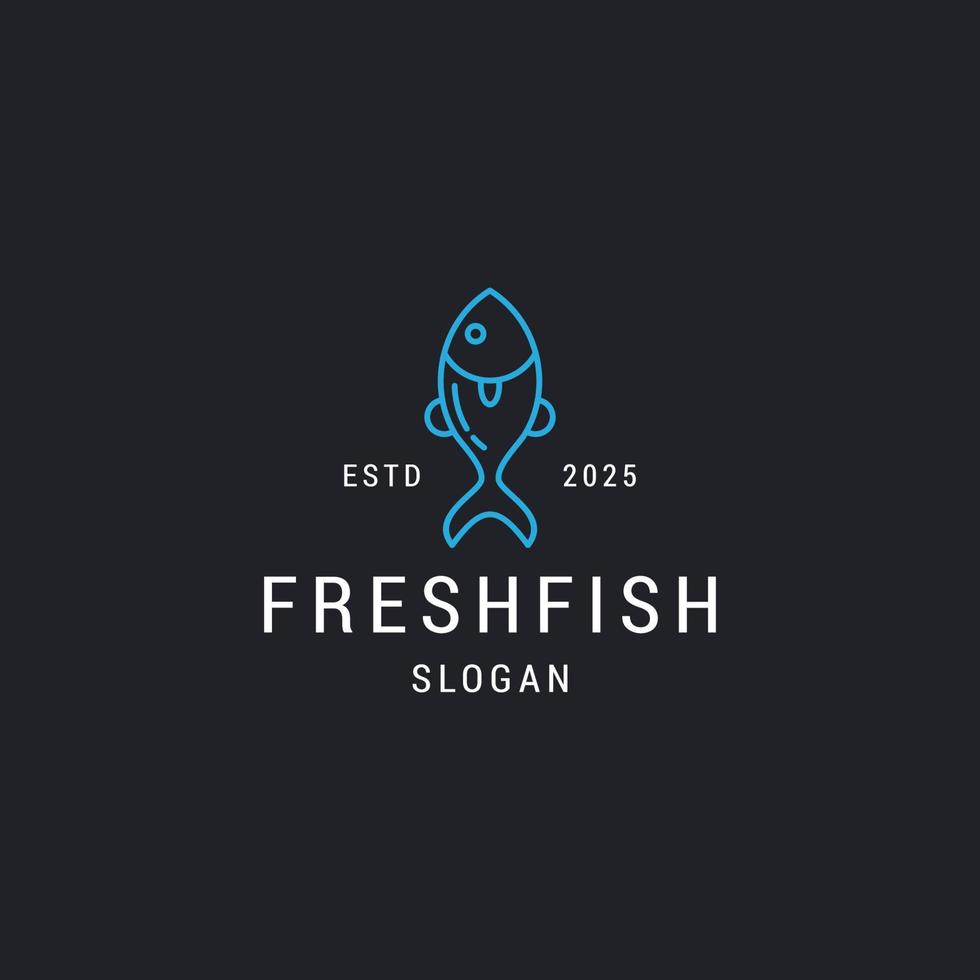 plantilla de diseño de icono de logotipo de pescado fresco vector