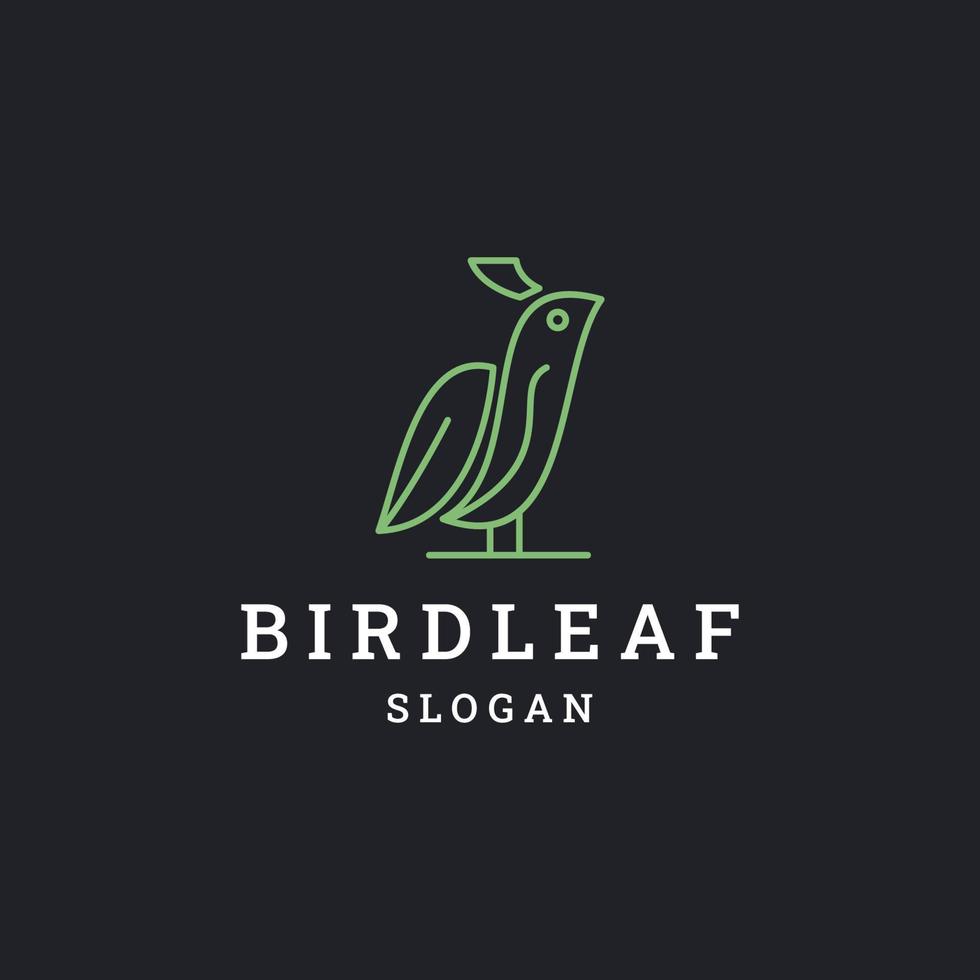 Bird leaf logo icon flat design template vector