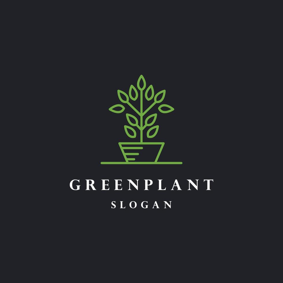 Green plant logo icon design template vector illustration