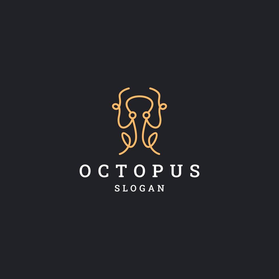 Octopus logo icon flat design template vector