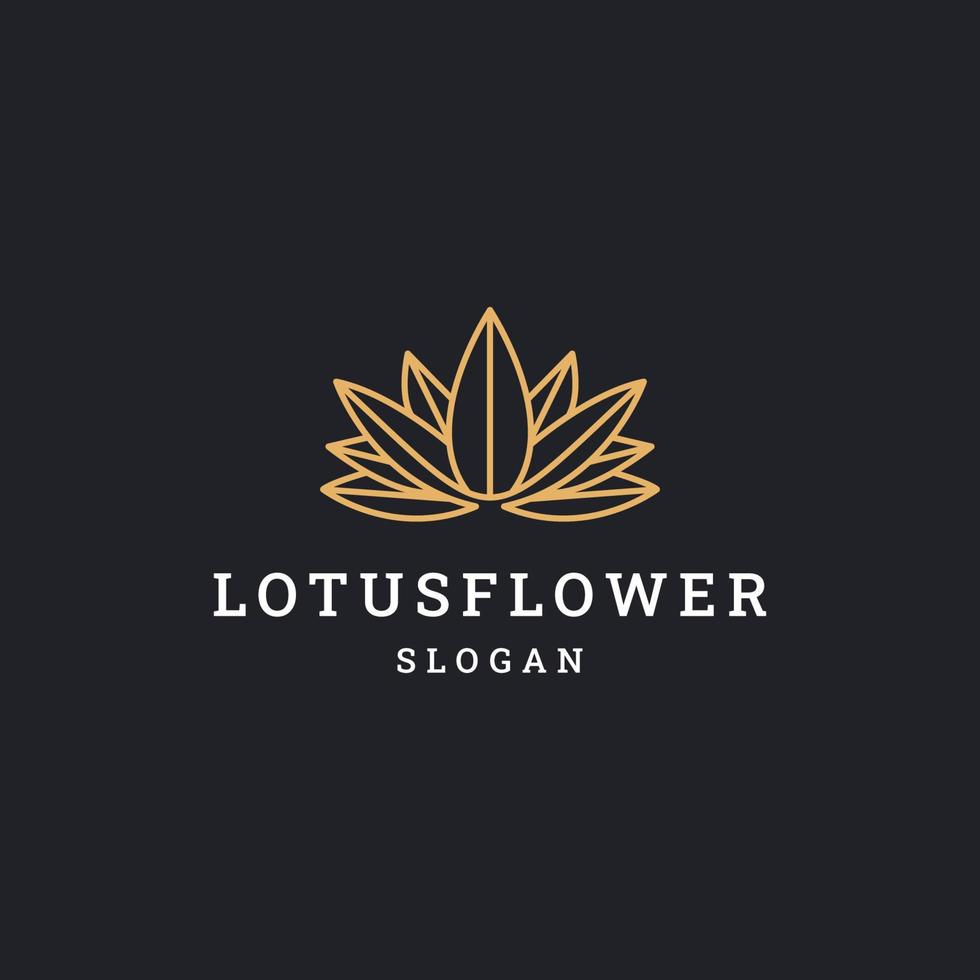 Lotus flower logo icon flat design template vector