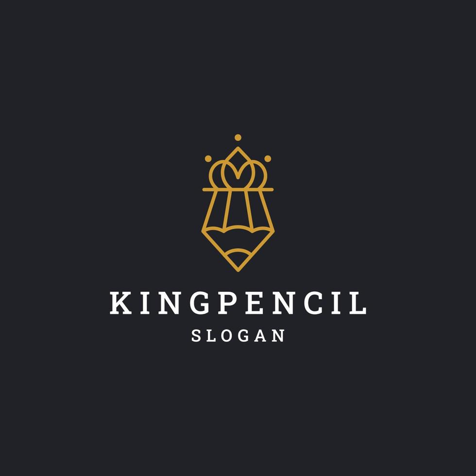 King pencil logo icon design template vector illustration