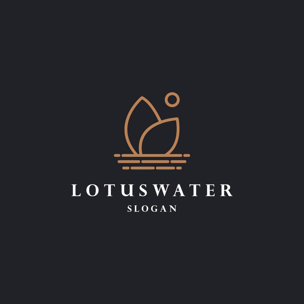 Lotus water logo icon design template vector illustration