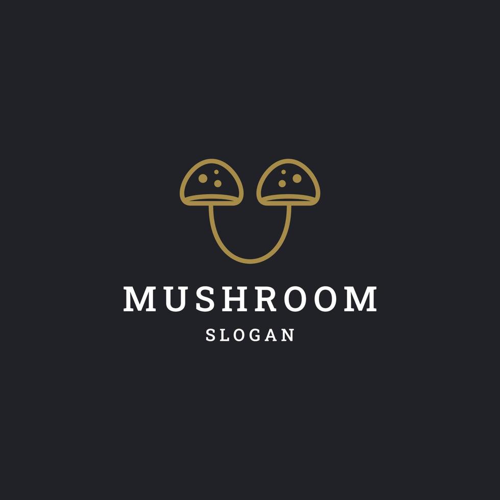 Mushroom simple line art logo template vector illustration design