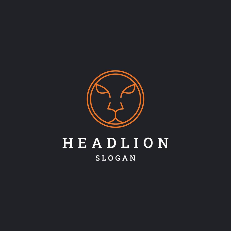 Head lion logo icon design template vector illustration