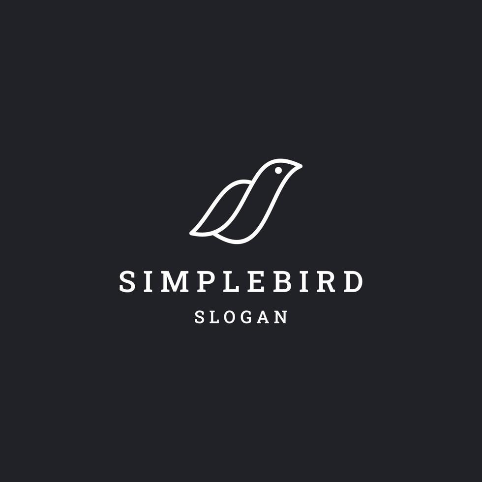 Bird simple line art logo template vector illustration design