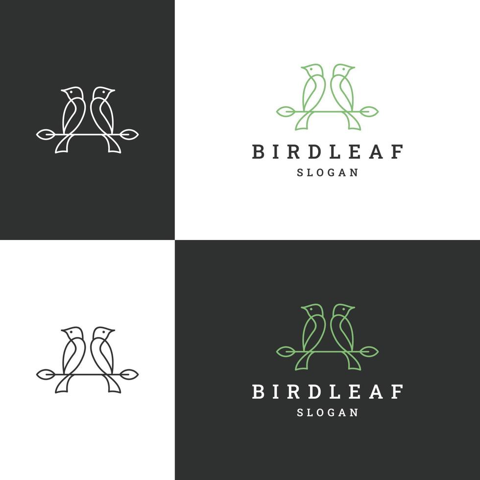 Bird leaf logo icon design template vector illustration