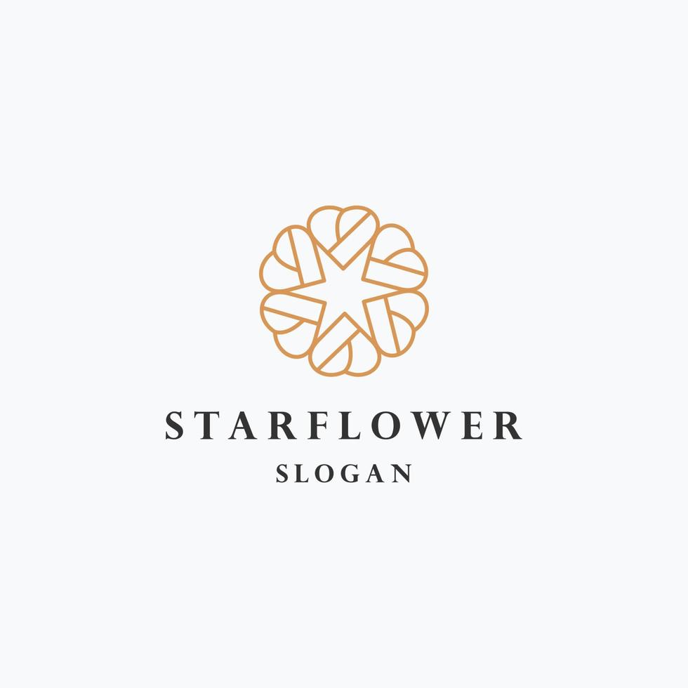 Star flower logo icon design template vector illustration