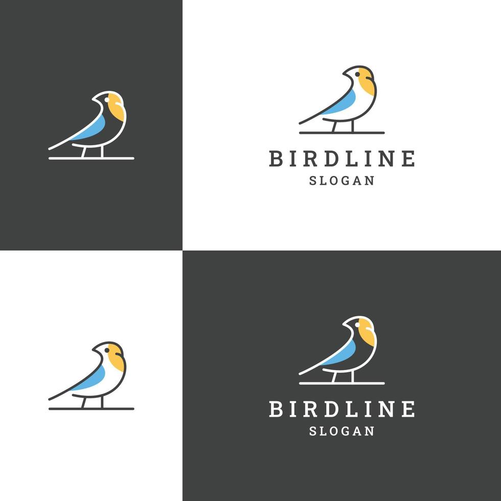 plantilla de diseño plano de icono de logotipo de pájaro vector