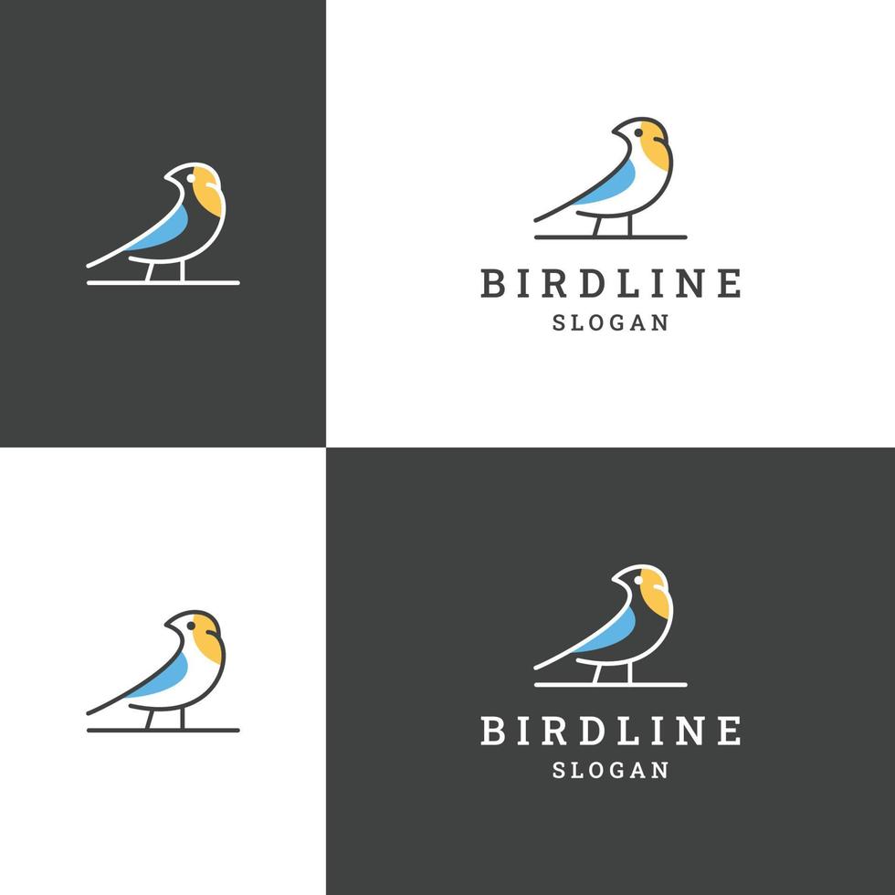 Bird logo icon flat design template vector