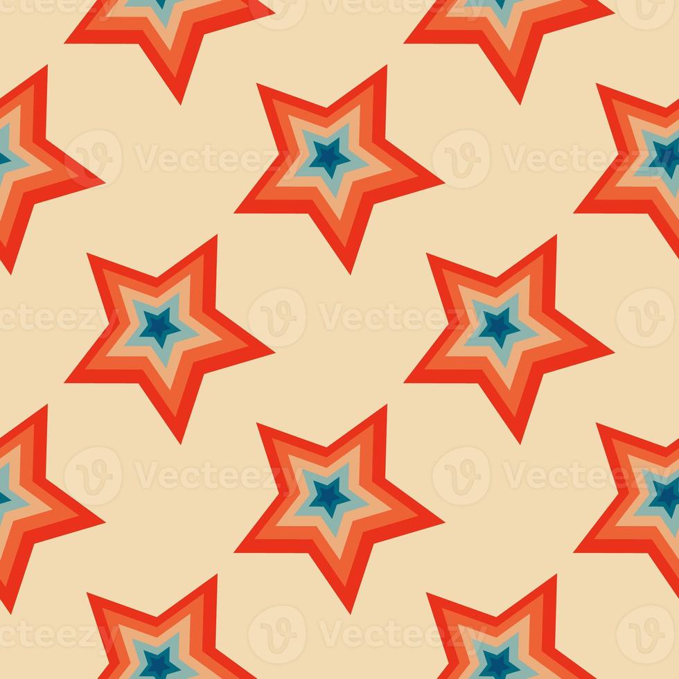 Christmas stars seamless pattern. Vintage retro pattern with stars photo