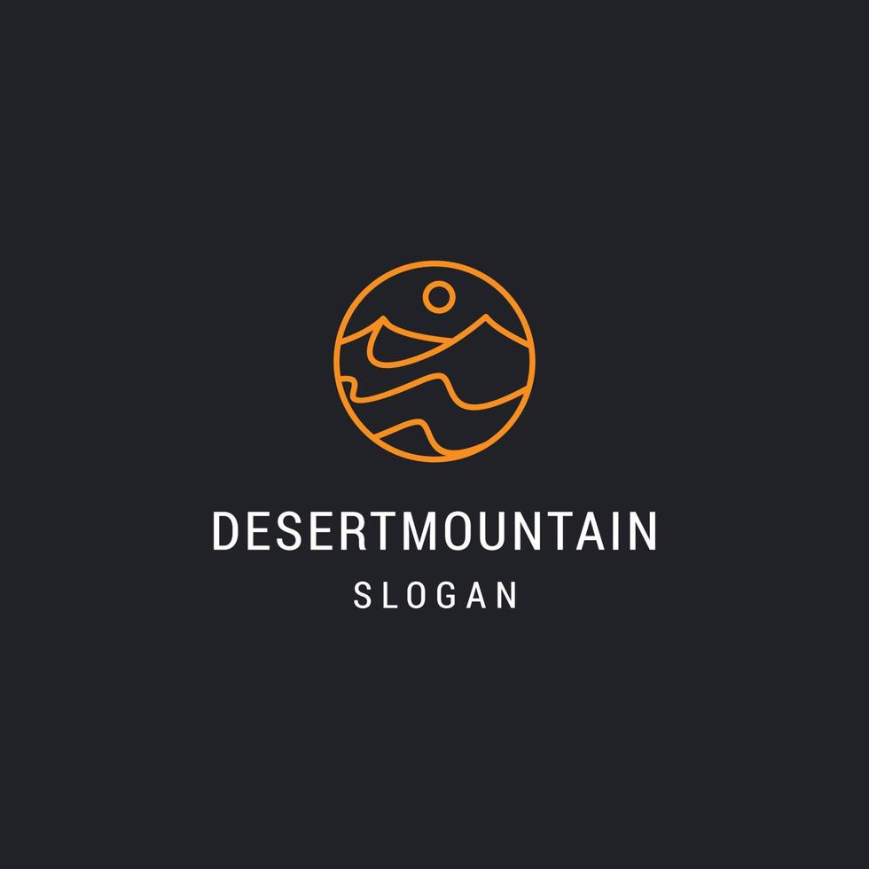 Desert mountain logo icon flat design template vector