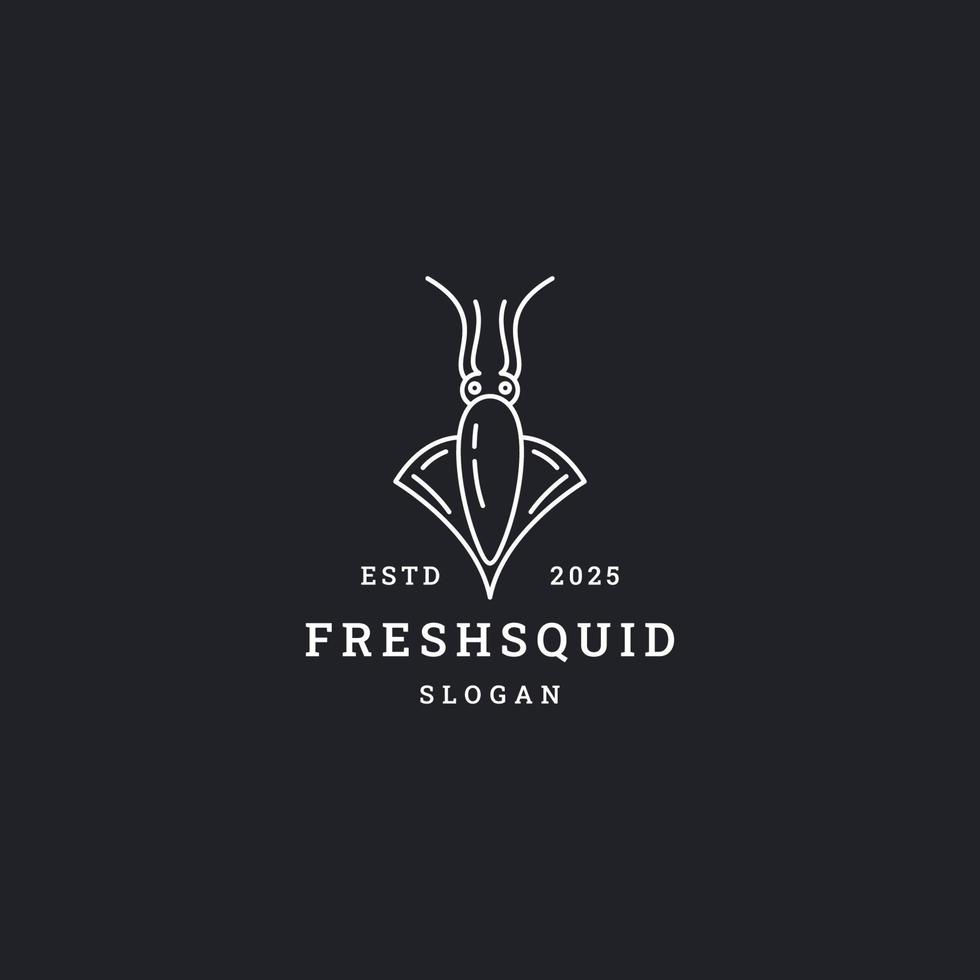 Fresh squid logo icon flat design template vector