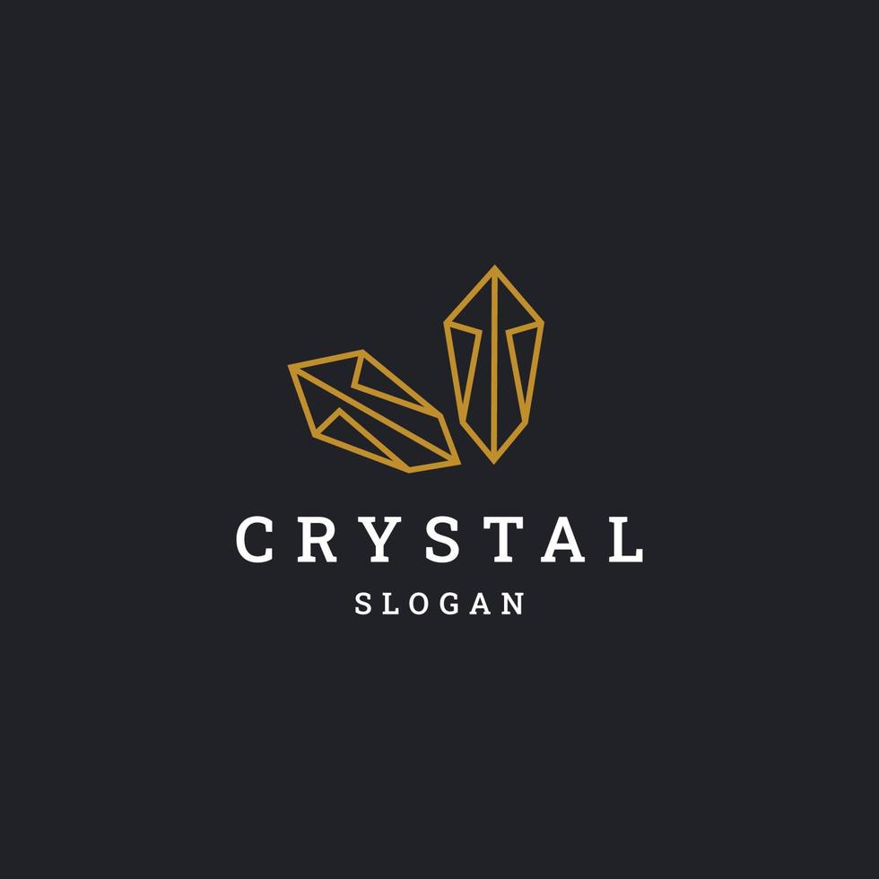 Crystal logo icon flat design template vector