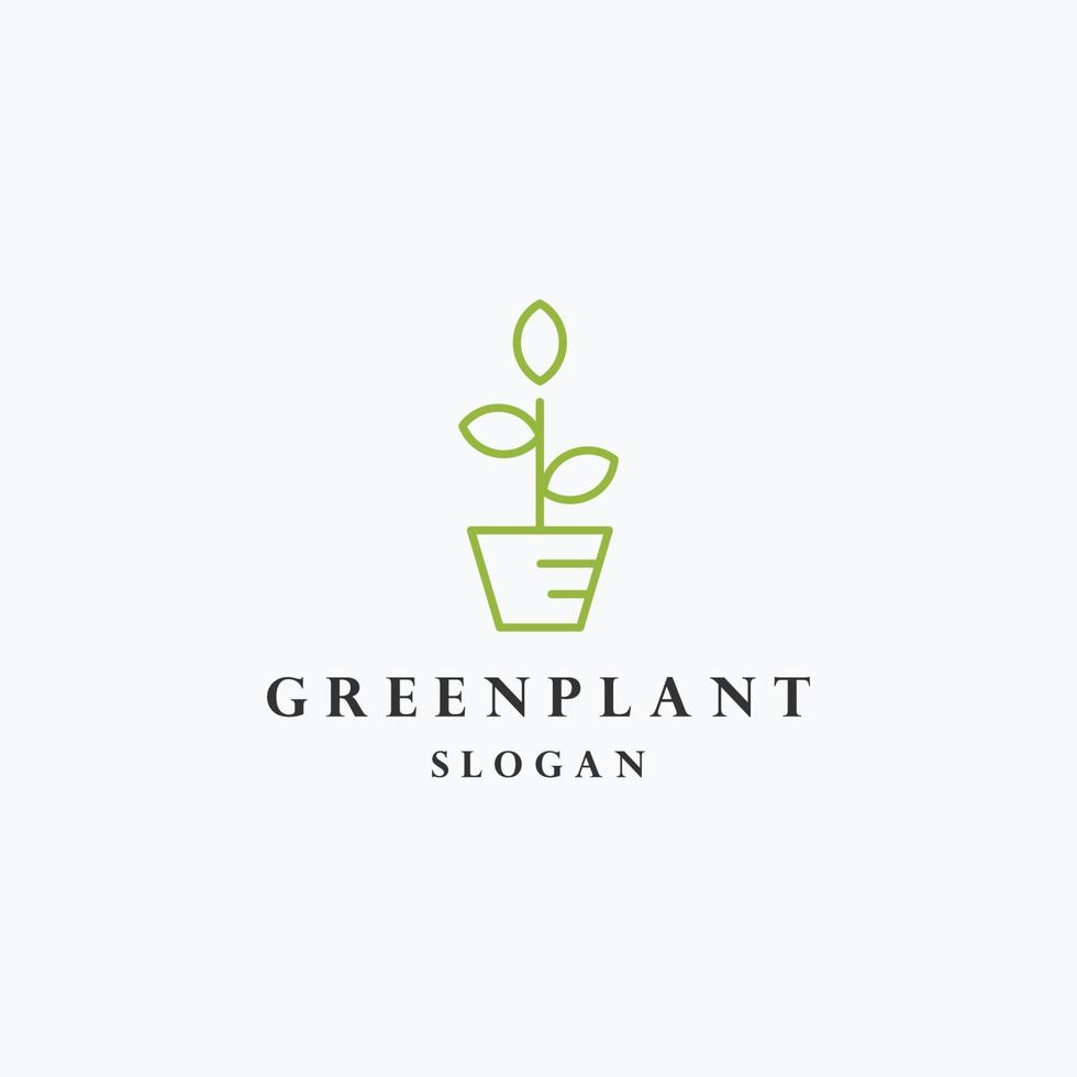 Green plant logo icon design template vector illustration