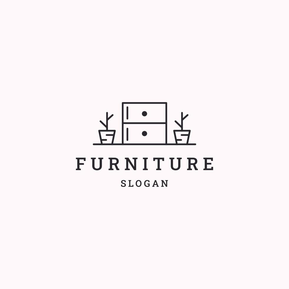 Furniture logo icon flat design template vector