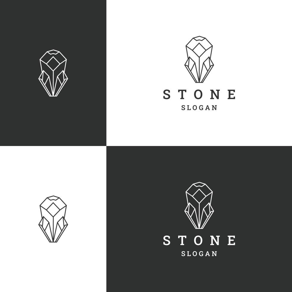 Stone logo icon flat design template vector