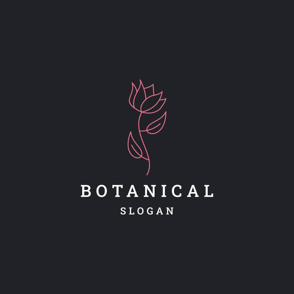 Ilustración de vector de plantilla de diseño de icono de logotipo botánico