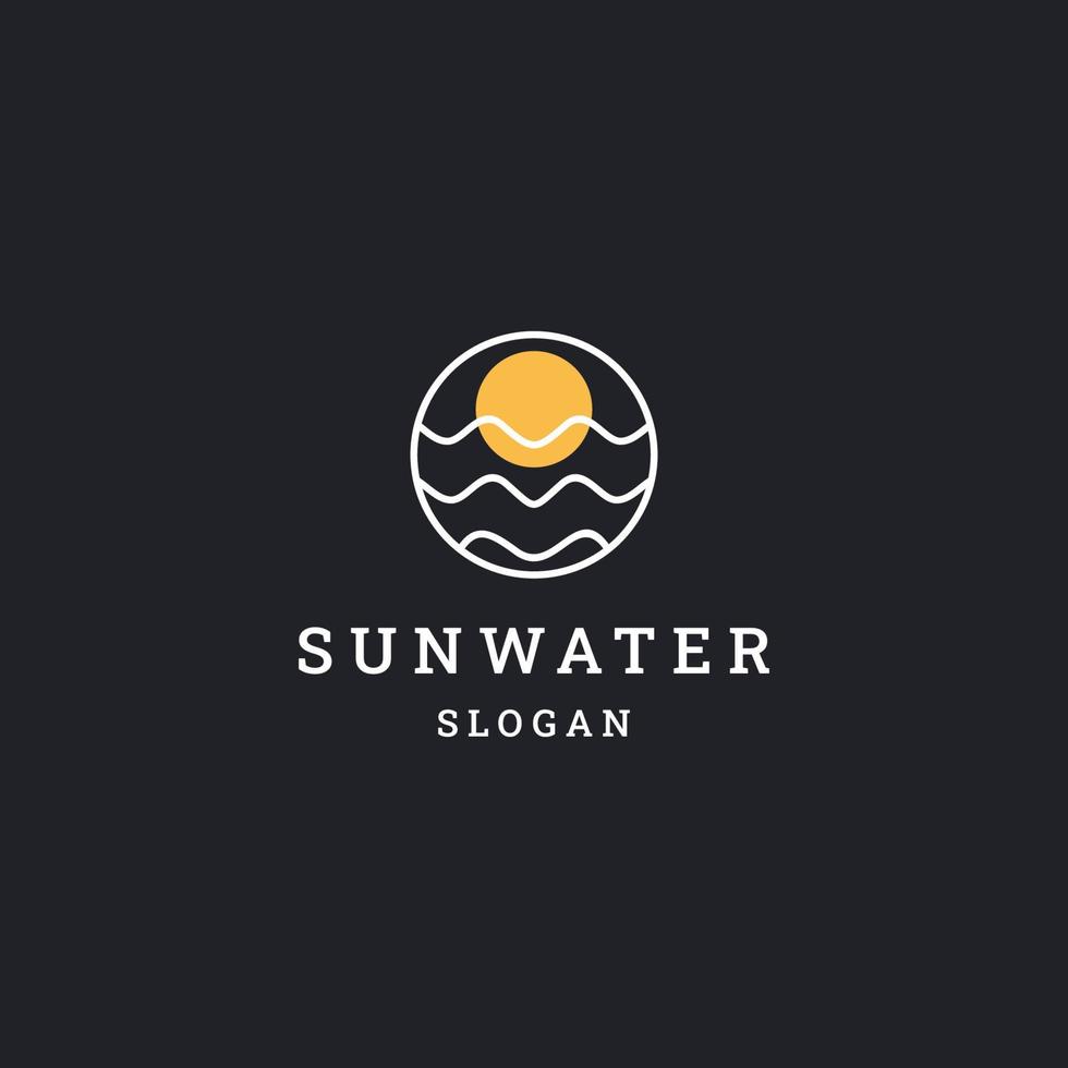 Sun water logo icon design template vector illustration