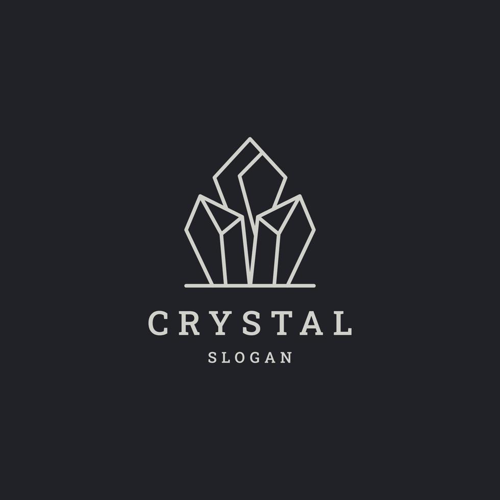 Crystal logo icon flat design template vector