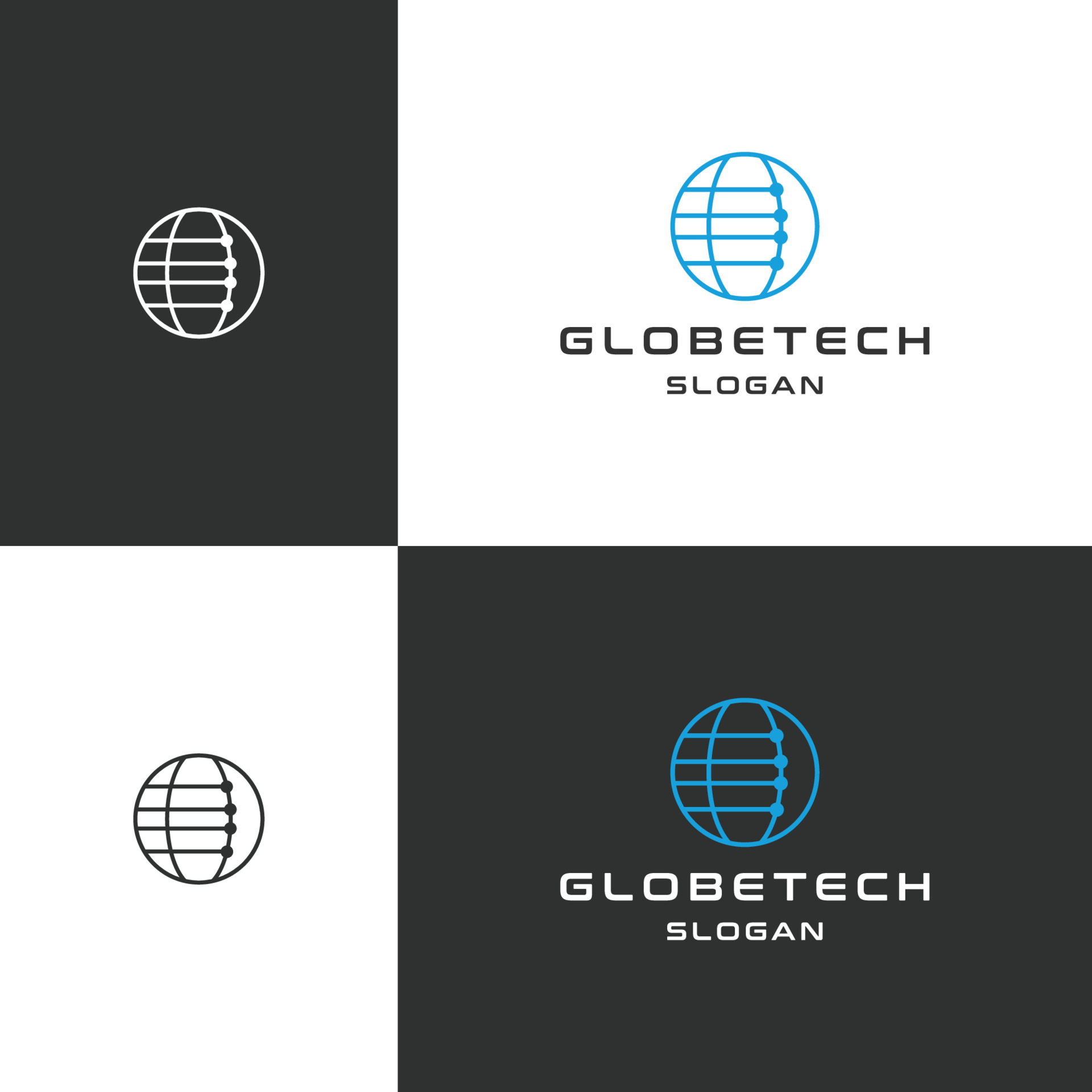 Globe tech logo icon design template vector illustration 13645559
