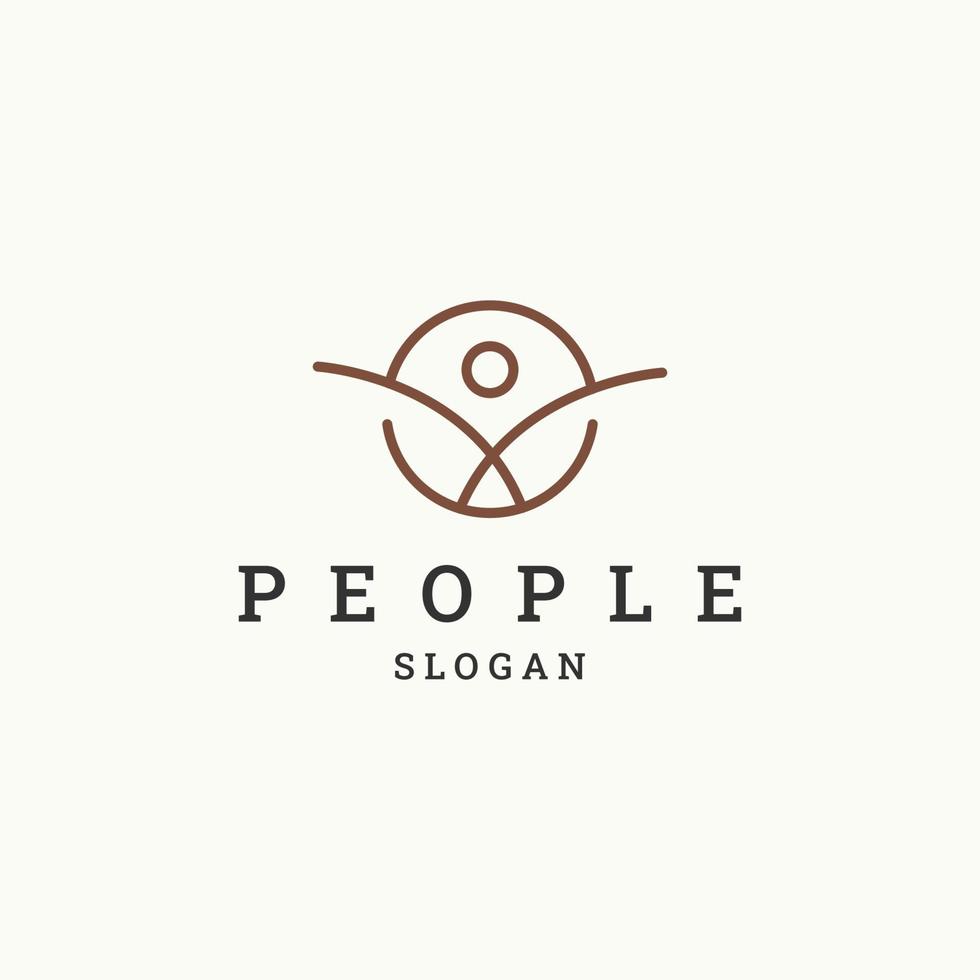 People logo icon flat design template vector