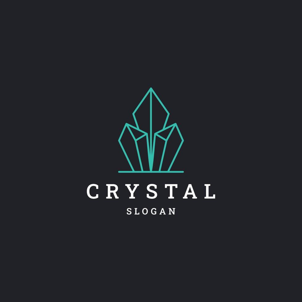 Crystal logo icon flat design template vector