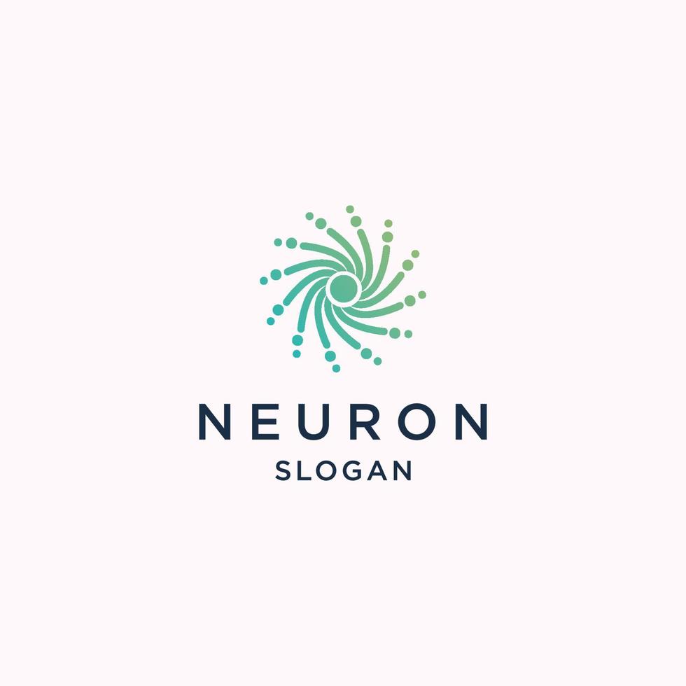 Neuron logo icon flat design template vector