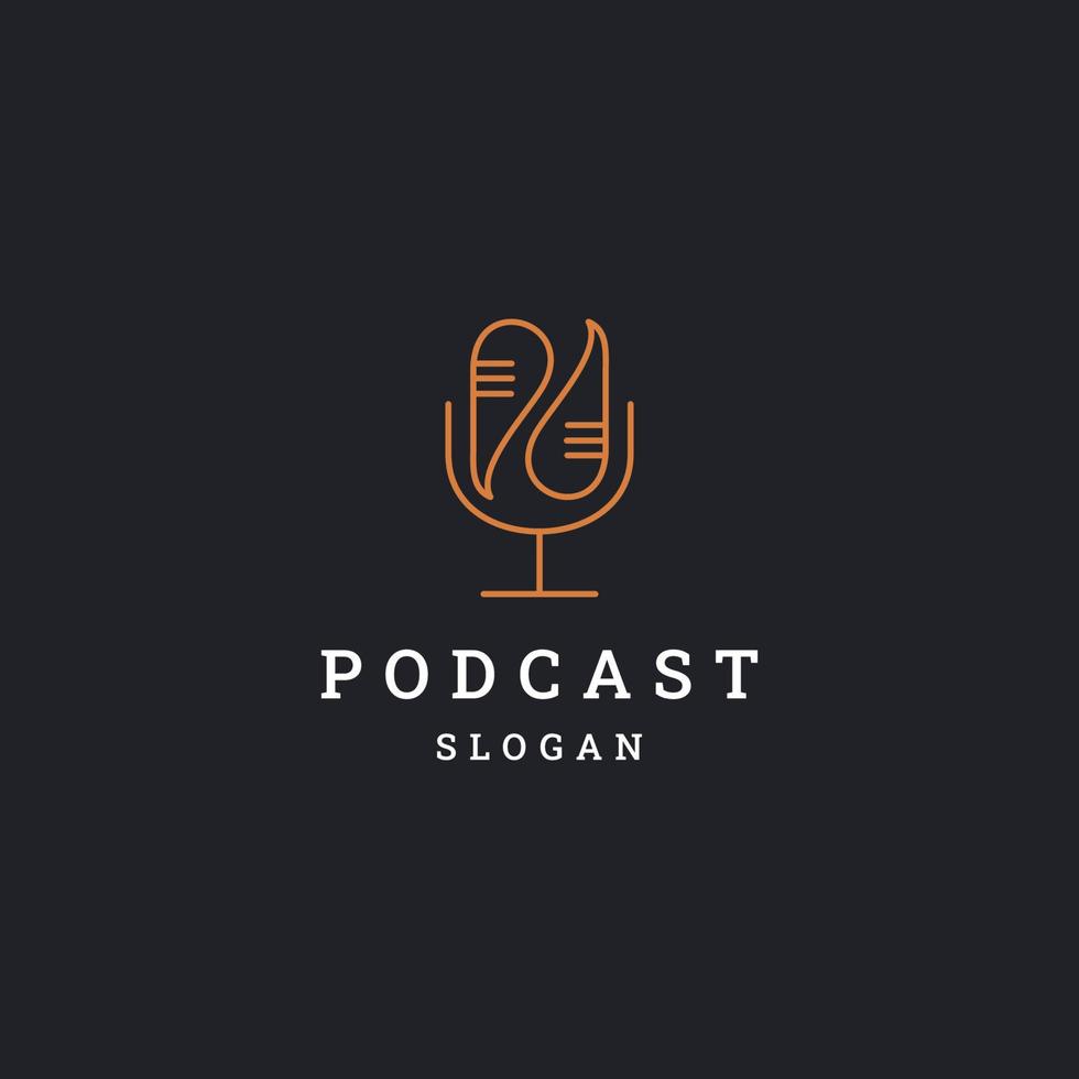 Ilustración de vector de plantilla de diseño de icono de logotipo de podcast