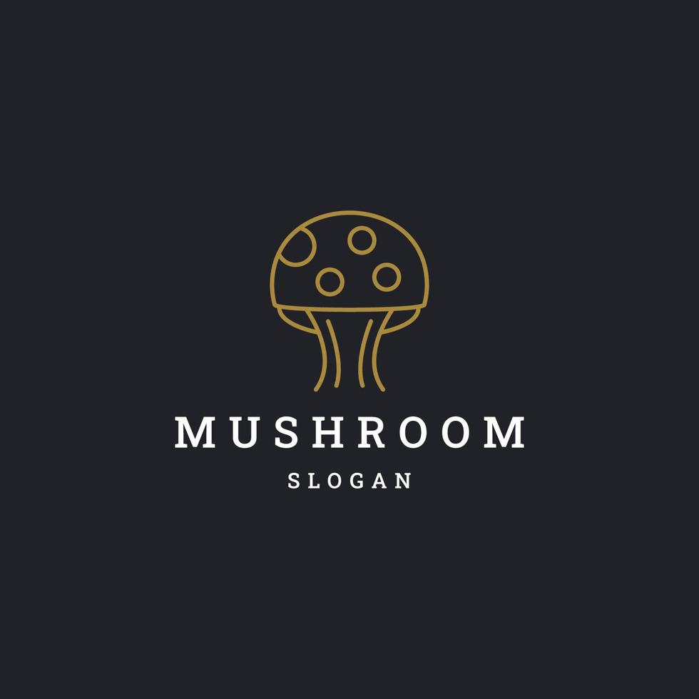 Mushroom simple line art logo template vector illustration design