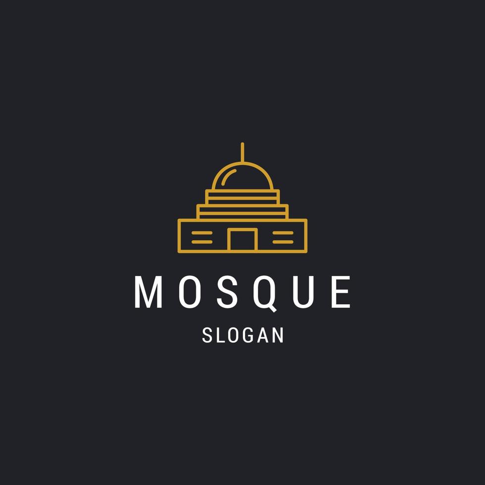 ilustración de vector de plantilla de diseño de icono de logotipo de mezquita