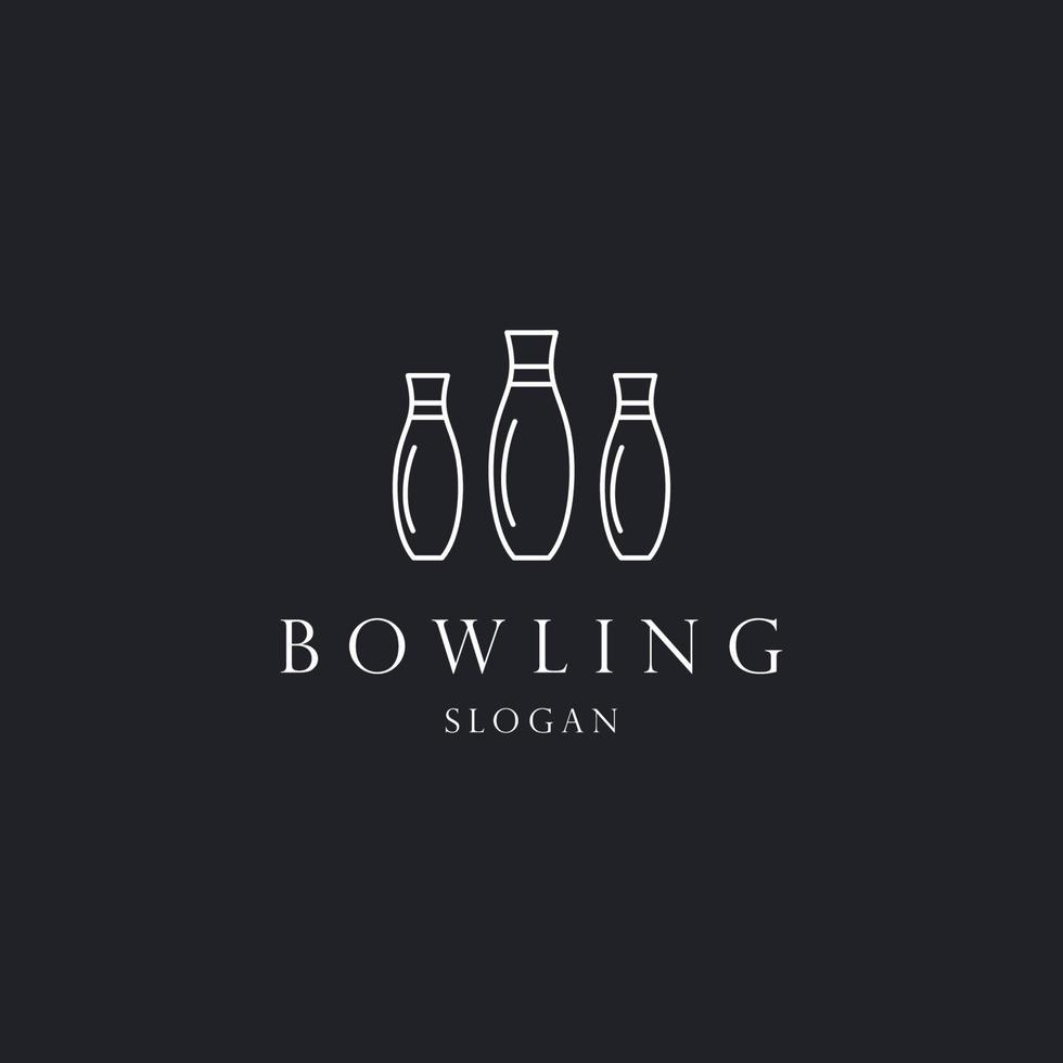 Bowling logo icon flat design template vector