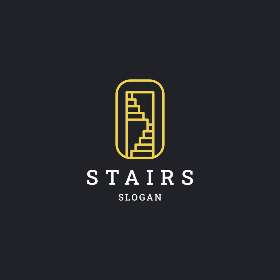 Stairs simple line art logo template vector illustration design