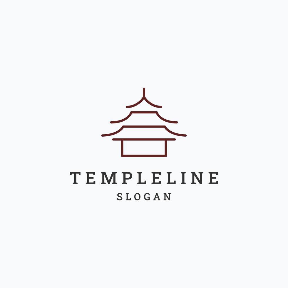 Temple logo icon flat design template vector