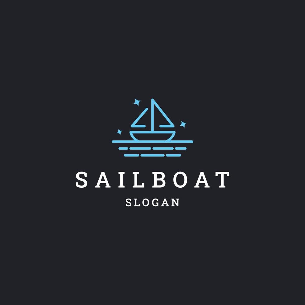 Sailboat logo icon flat design template vector