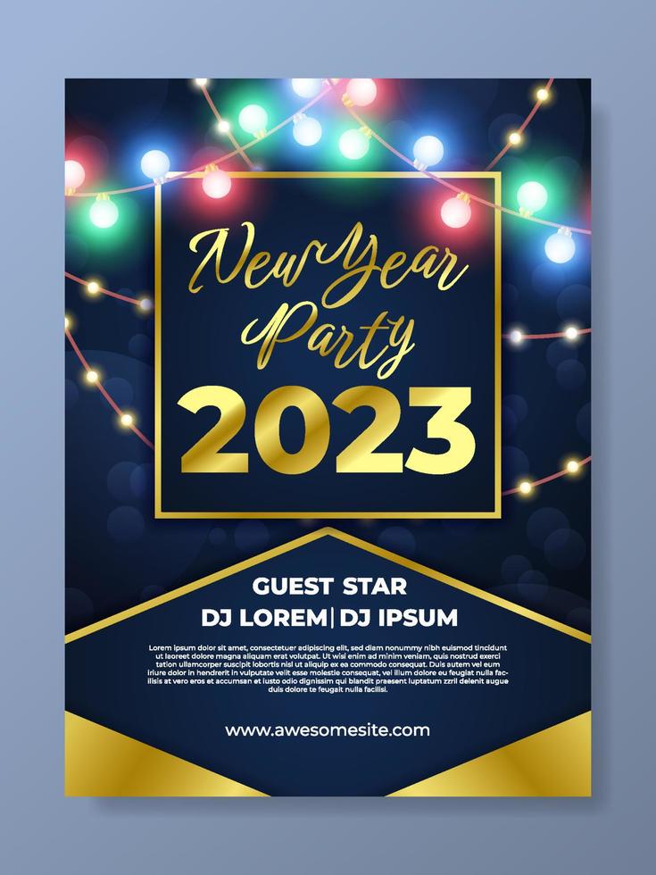 New Year Party Poster Template vector