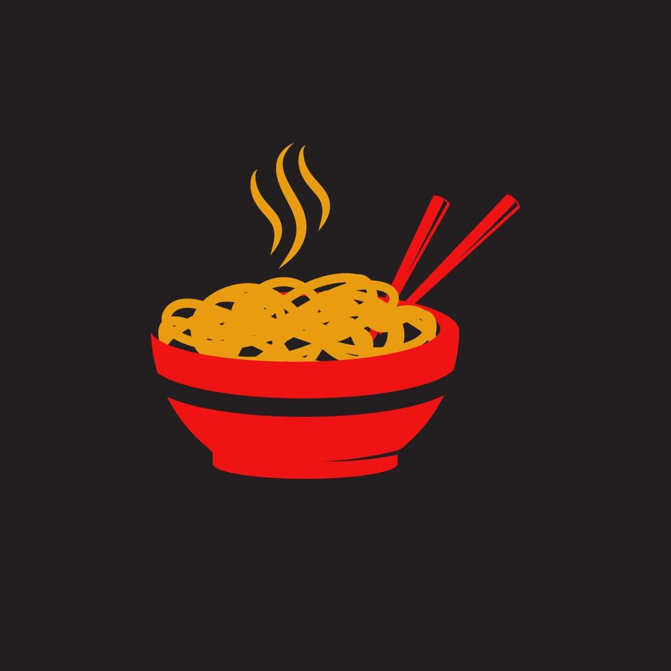 ilustración de símbolo de signo de comida de fideos vector