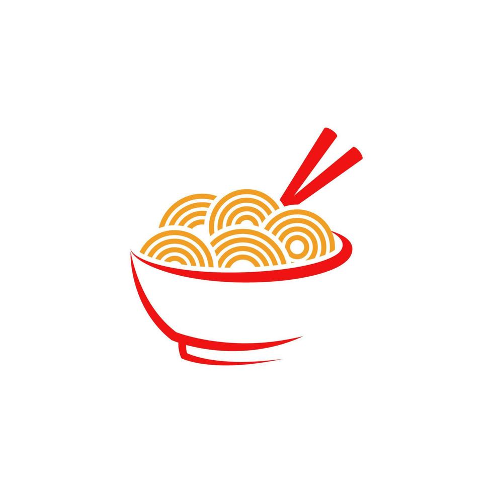 ilustración de símbolo de signo de comida de fideos vector