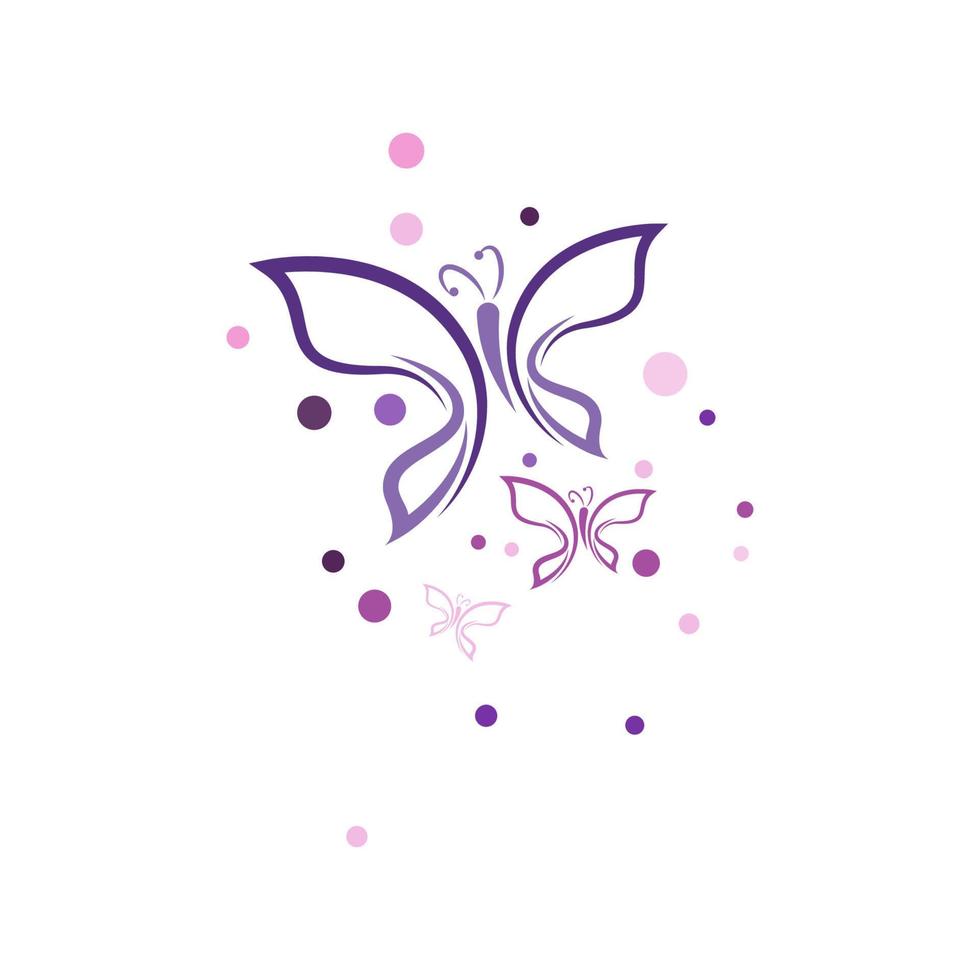 diseño de icono de mariposa de belleza vector