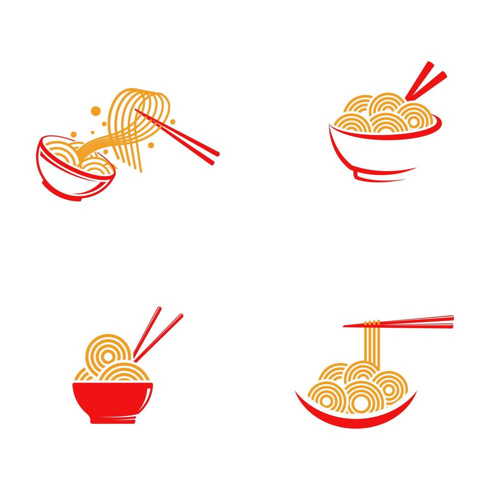 ilustración de símbolo de signo de comida de fideos vector