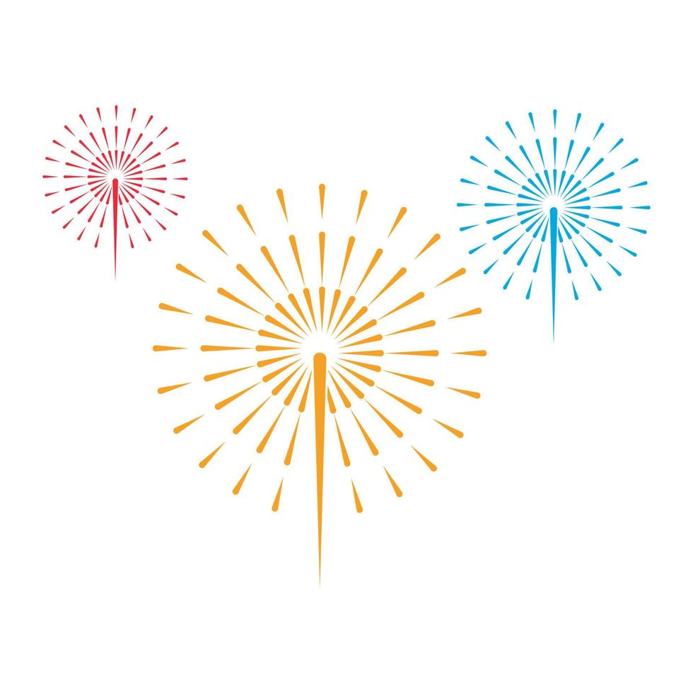 Ilustración de icono de vector de fuegos artificiales