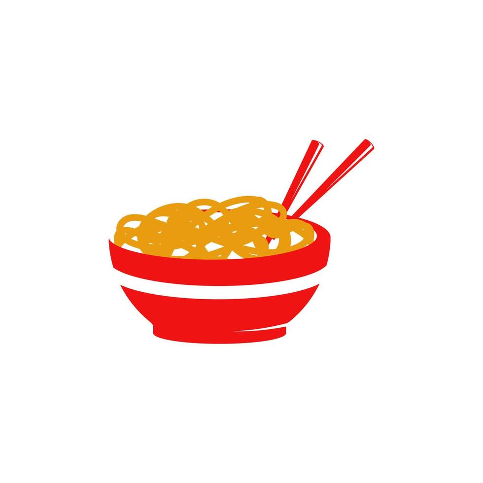 ilustración de símbolo de signo de comida de fideos vector