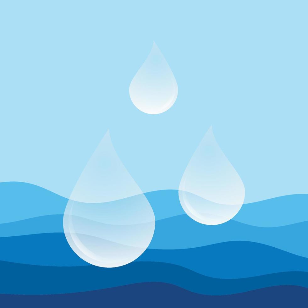 Abstract Water wave design background vector