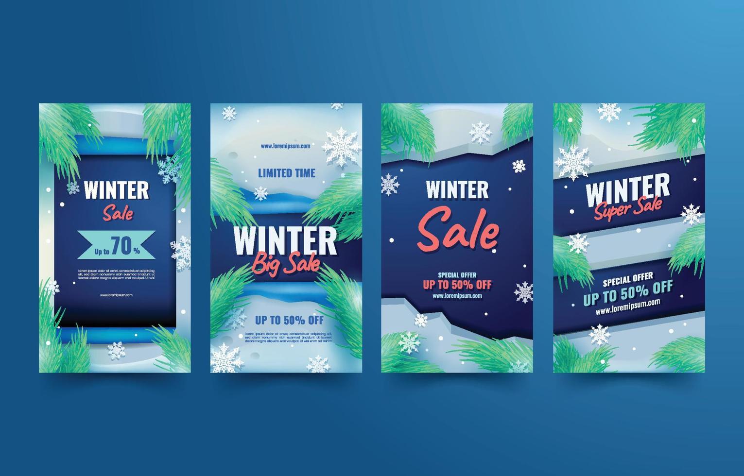 Winter Sale Promotion for social Media Story Post vector