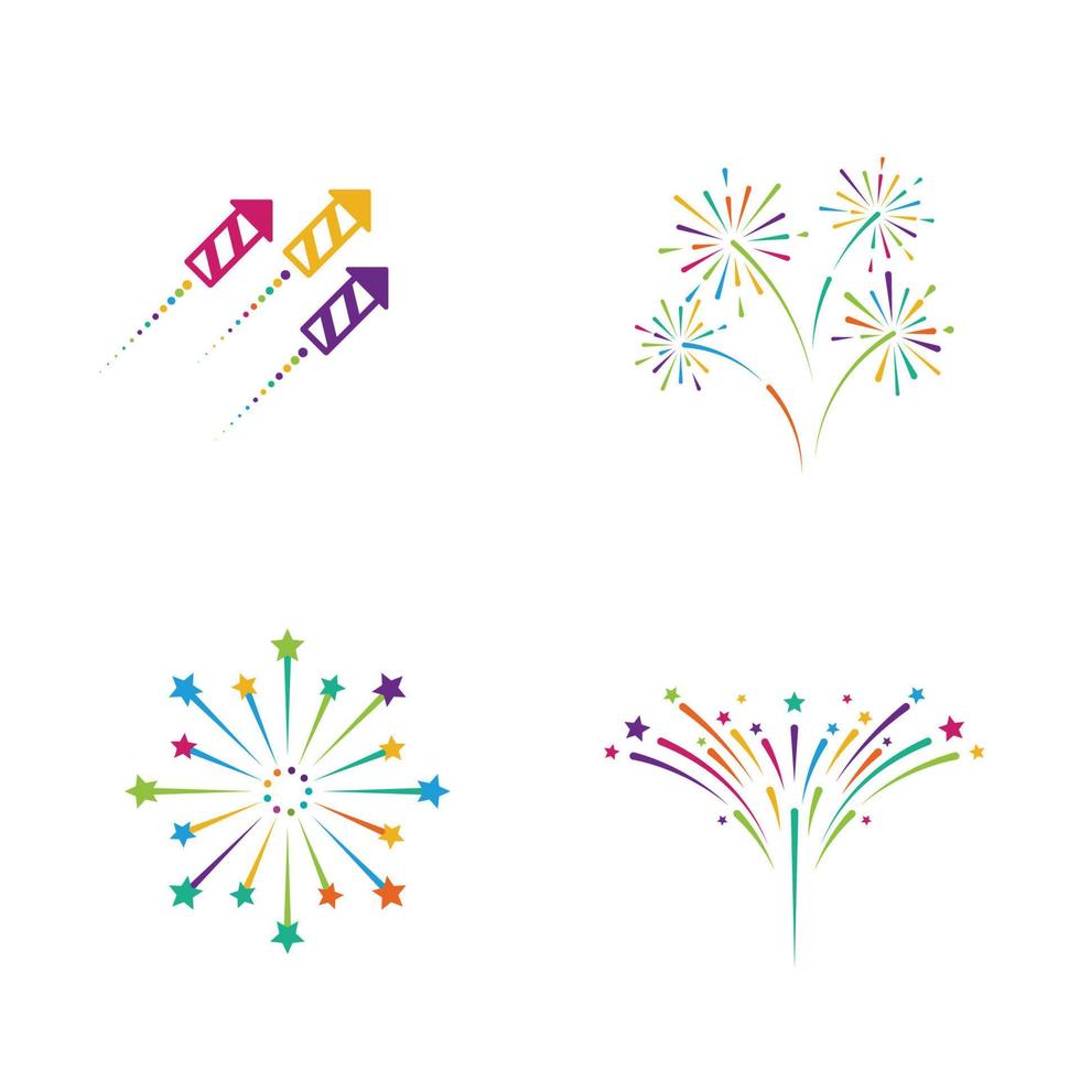 Ilustración de icono de vector de fuegos artificiales