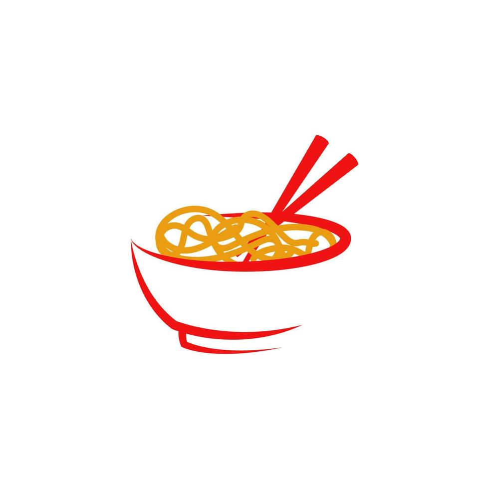 ilustración de símbolo de signo de comida de fideos vector