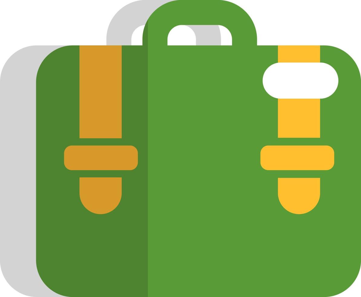 Green school bag, illustration, vector, on a white background. vector