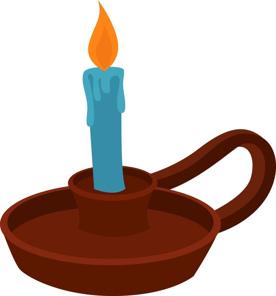 Candle holder, illustration, vector on a white background.